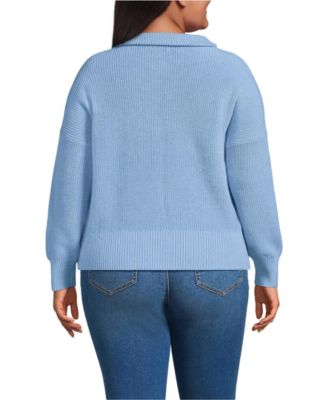 Plus Size Drifter Shaker Wedge Quarter Zip Sweater