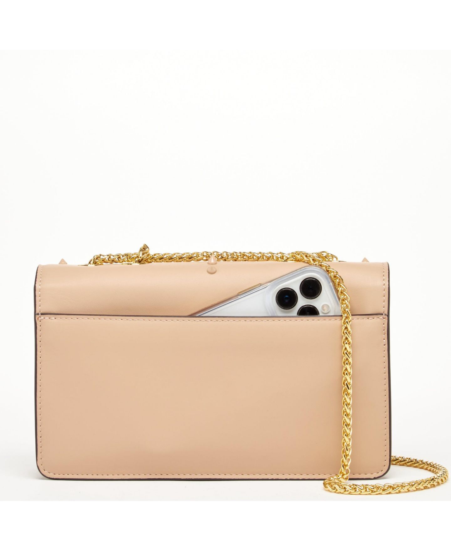 Женская сумка SUSU Leather Crossbody Purse Shoulder Bag with Gold Chain Strap Evening Clutch Style, цвет: Бежевый / Рыжевато-коричневый — фото 7