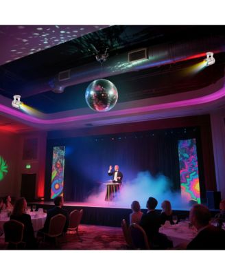 16" Large Disco Ball with Motor and Lights 6RPM Rotator & 2PCS 3W RGB Spotlights for 70s 80s Party DJ Bands Studio Event