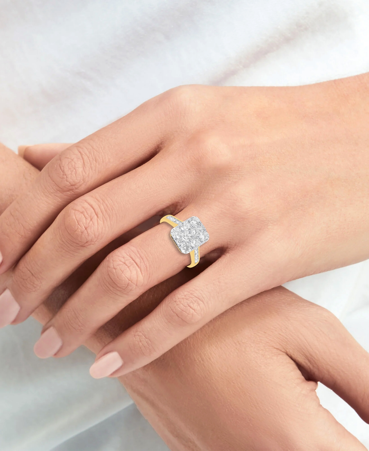 Forever Grown Diamonds Lab-Grown Diamond Ring (2 ct. t.w.) 14K Gold-Plated Sterling Silver