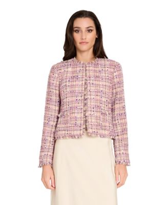 Tahari ASL - Petite Boucl&eacute; Collarless Jacket