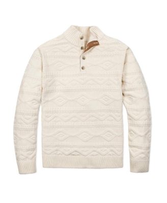 Men's Organic Mock Neck Cable Sweater