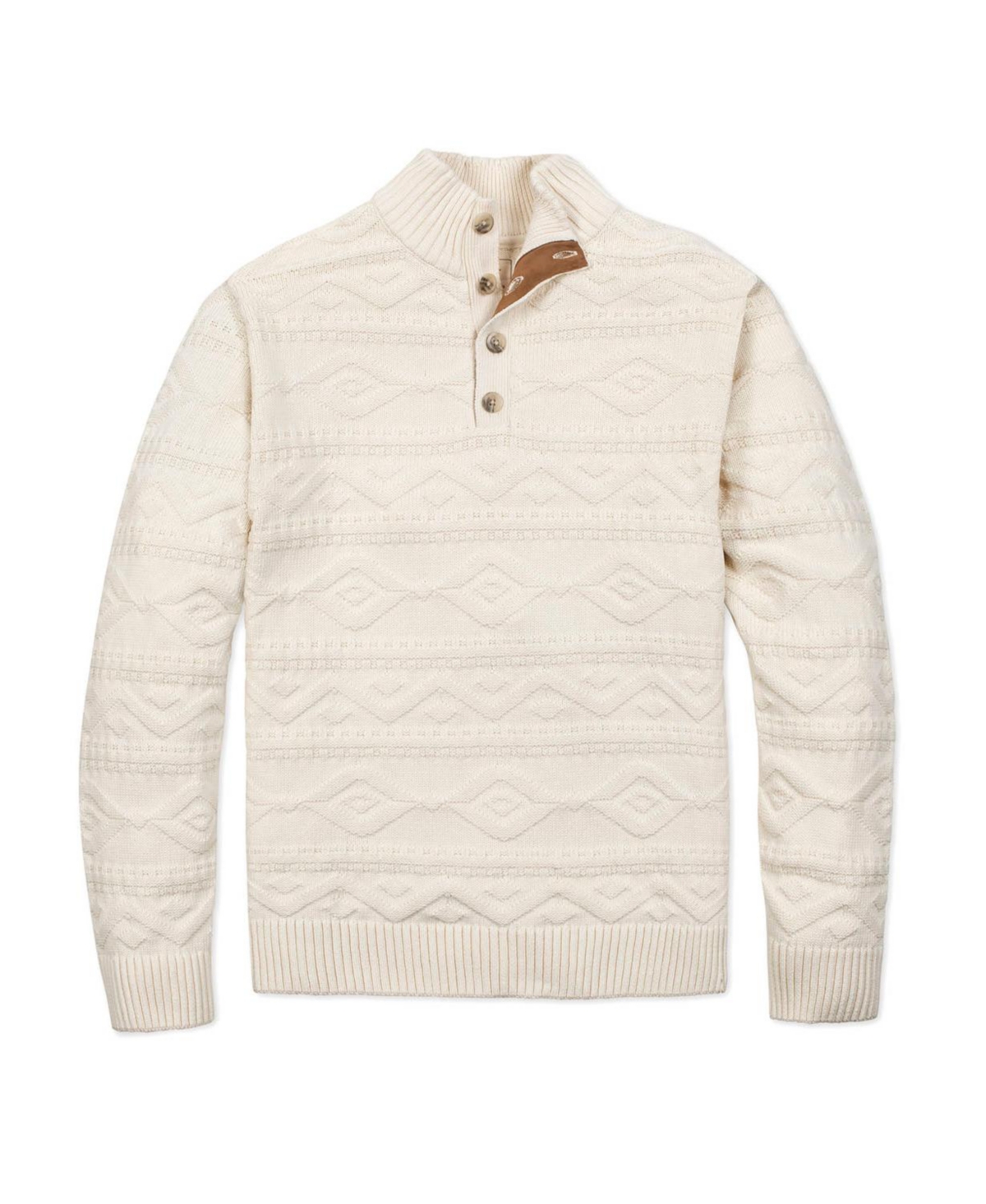 Hope & Henry Men's Organic Mock Neck Cable Sweater