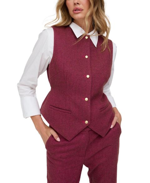 Женские куртки Lily and Lionel London Pandora Tailored Herringbone Print Waistcoat