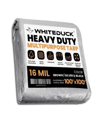 8 oz. Poly Tarpaulin 100x100 Silver & Black