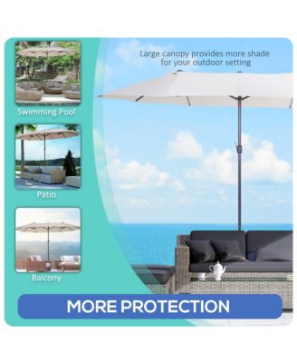 15' Extra Large Double Patio Umbrella for Pool,