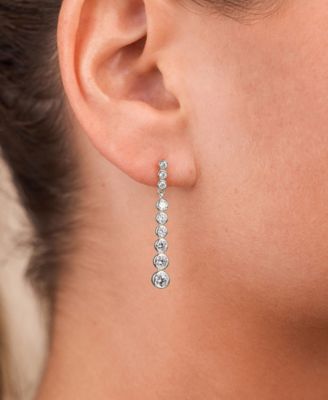 Sterling Silver Ianthe Brilliant Cut CZ Dangle Earrings