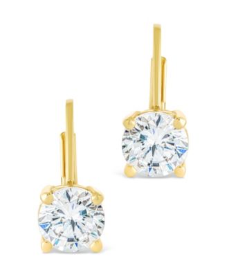 Sterling Silver Round Cut French Clip Earrings