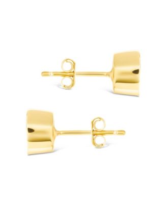 Sterling Silver Round Cut Bezel Set Stud Earrings