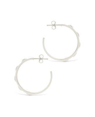 Sterling Silver Asher Flat Polished Hoops