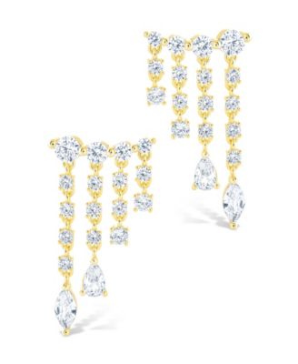 Sterling Silver Adrian CZ Waterfall Statement Studs