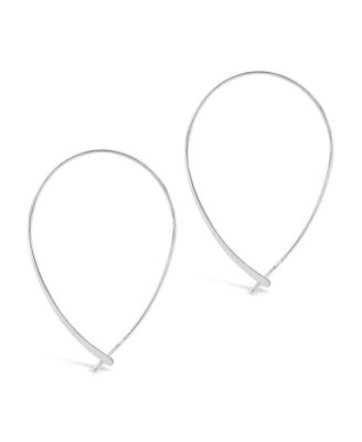 Metal-tone Delicate Threader Hoop Earrings