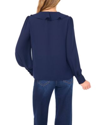 Women's Ruffle Tie V-Neck Top