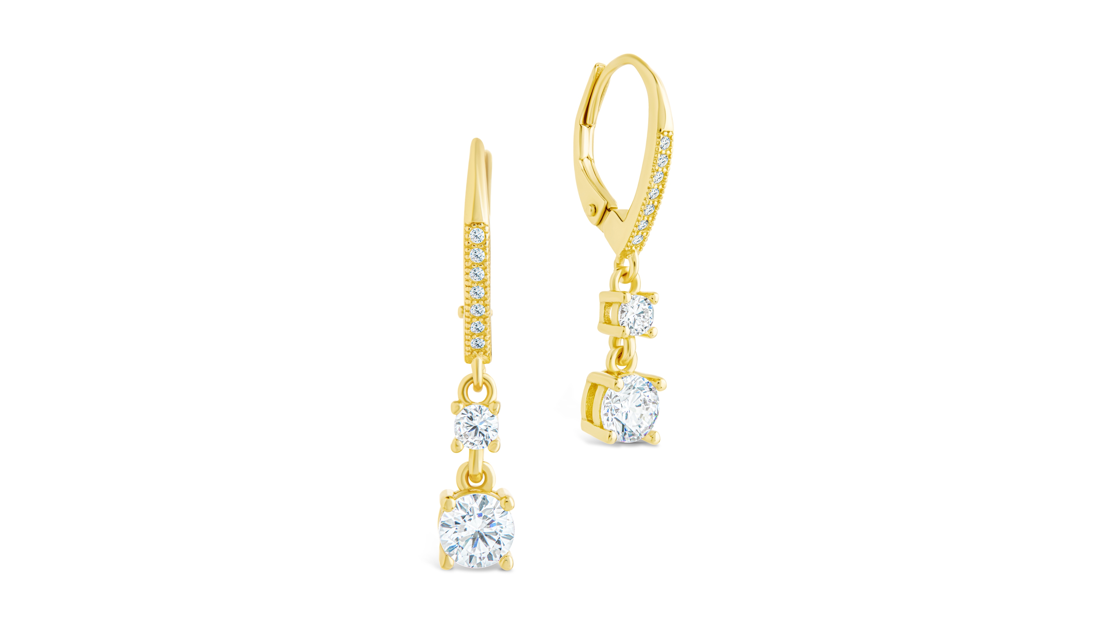 Sterling Forever Silver Magdalena Brilliant Cut Cz French Clip Earrings