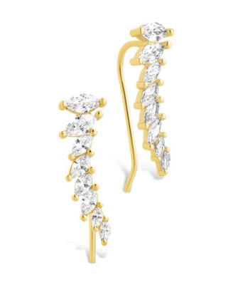 Sterling Forever - Sterling Silver Skye CZ Threader Crawler Earrings