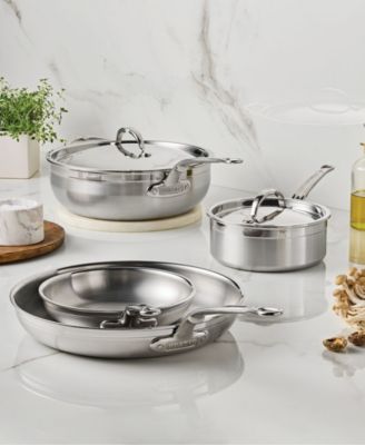 Stainless Steel 6-Pc. ProBond Forged Brushed Clad Cookware Set