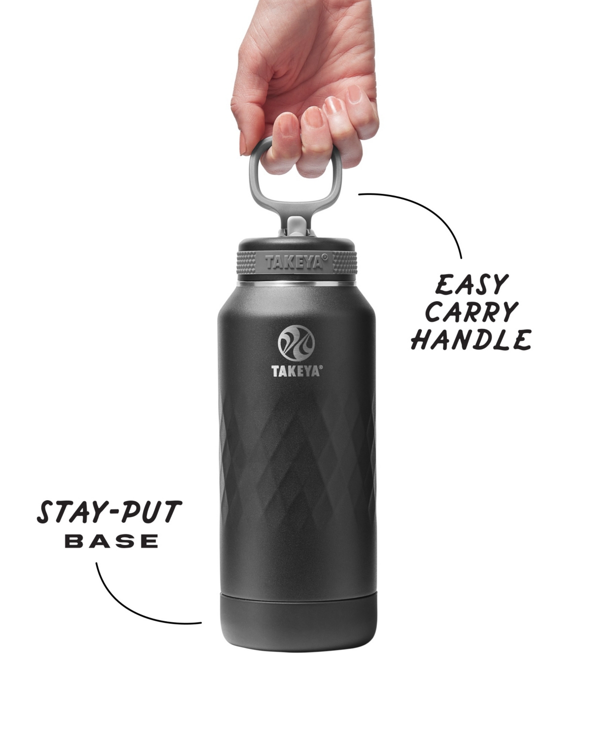 Takeya Sport 32 Oz. Triple-insulated Water Bottle With Straw Lid In Black