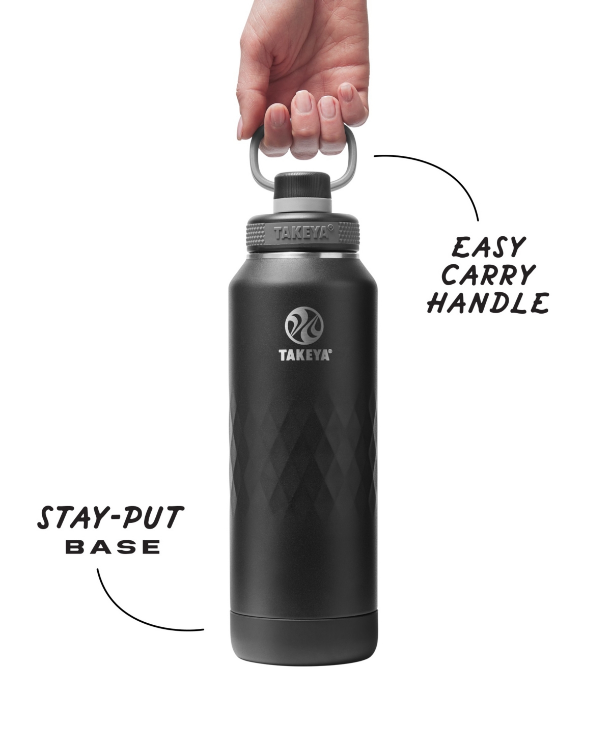 Takeya Sport 40 Oz. Triple-insulated Water Bottle With Spout Lid In Black