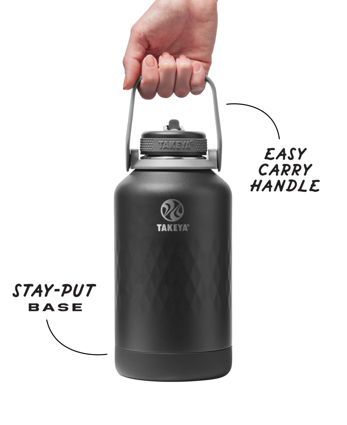Takeya Sport 64 Oz. Triple-insulated Water Bottle With Straw Lid In Black