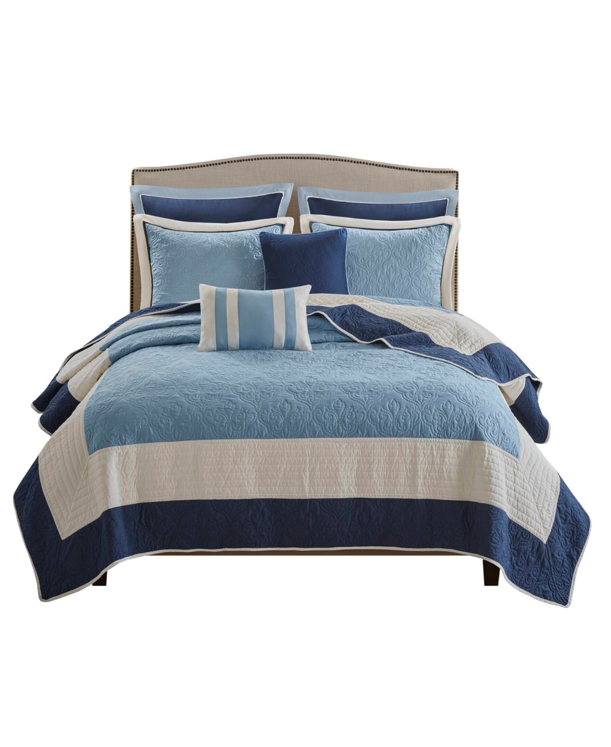 Madison Park Attingham 7-pc. Quilt Set, King/california King In Blue