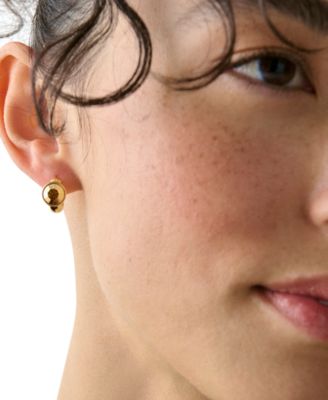 Cubic Zirconia Round Huggies Earrings