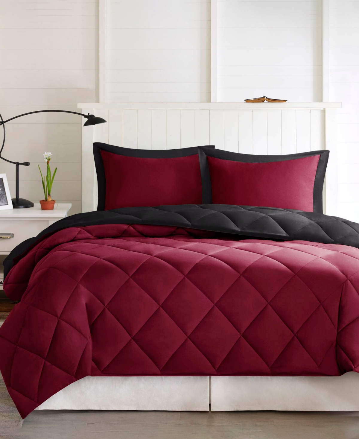 Madison Park Essentials Larkspur Reversible 3-pc. Comforter Set, King In Black
