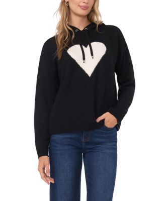 Vince Camuto - Women's Heart Motif Long-Sleeve Hoodie