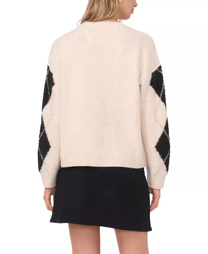 Women's Crewneck Argyle Long-Sleeve Sweater - thumbnail 3