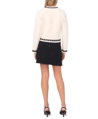 Women's V-Neck Trim Cardigan Sweater