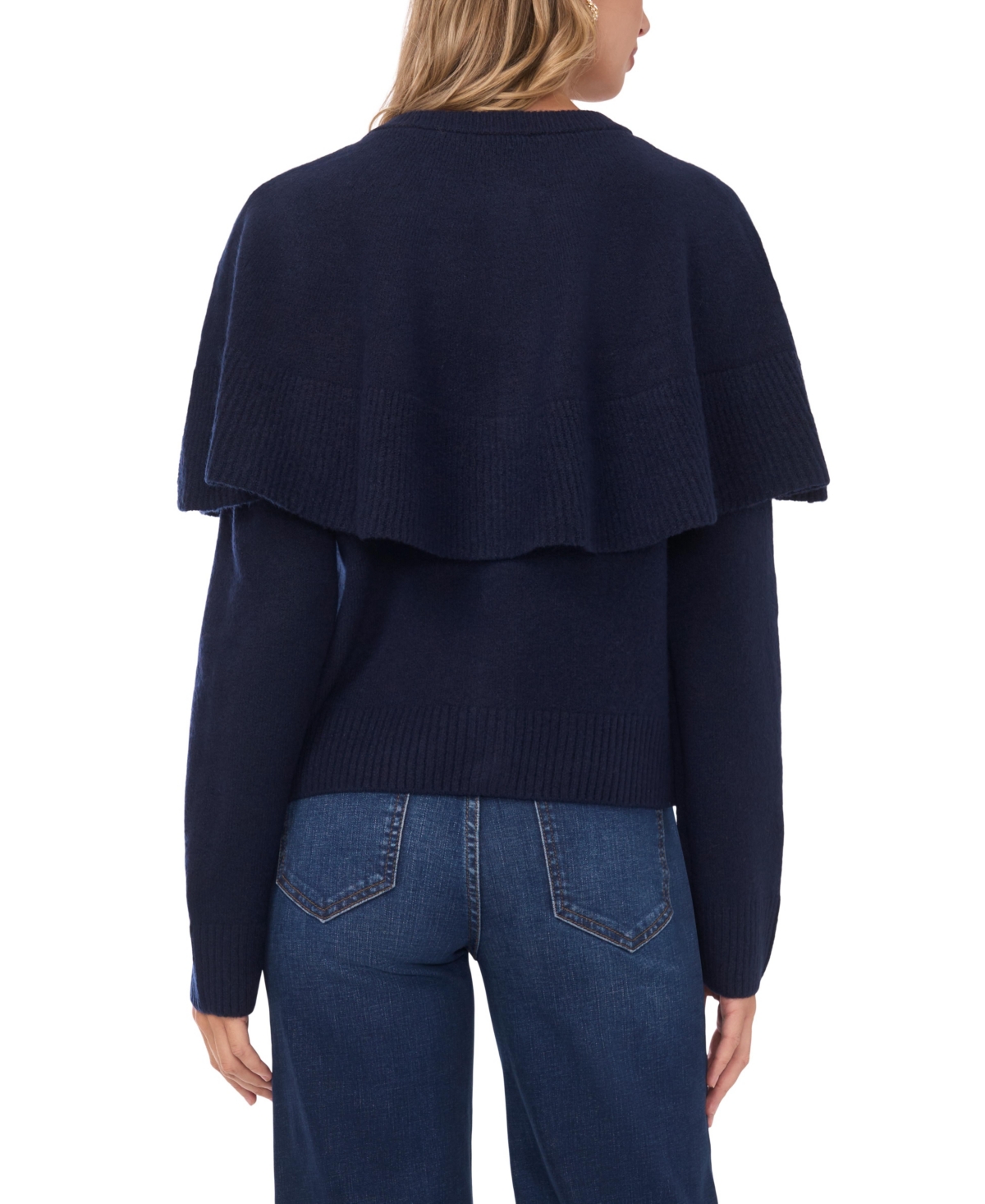 Vince Camuto Cape Detail Cardigan In Blue