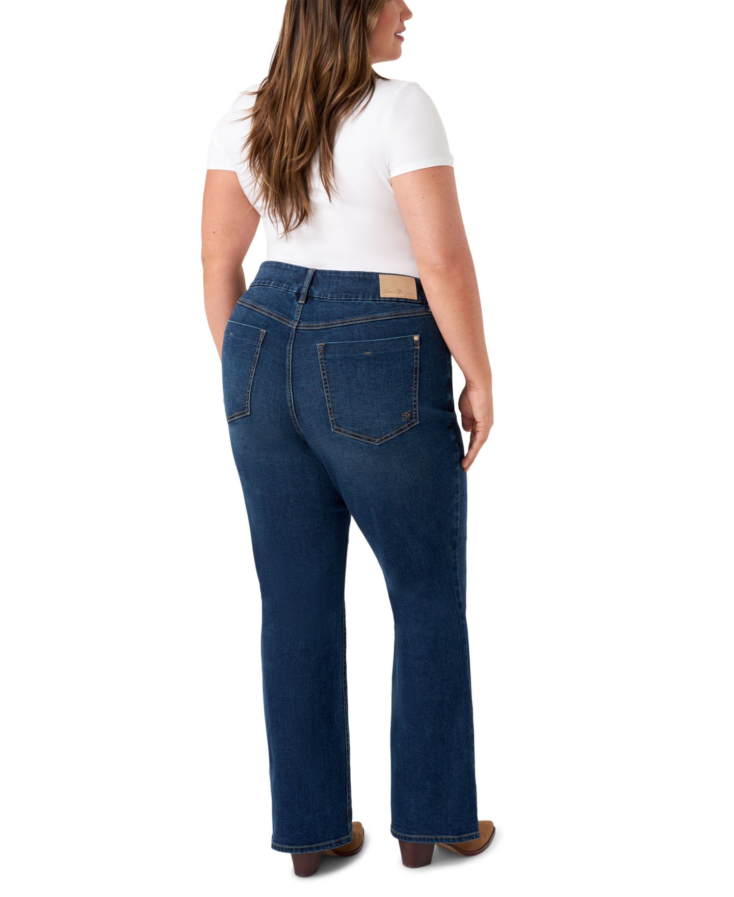 Женские джинсы Seven7 Plus Size Tummyless High Rise Bootcut, цвет: Hilo — фото 4