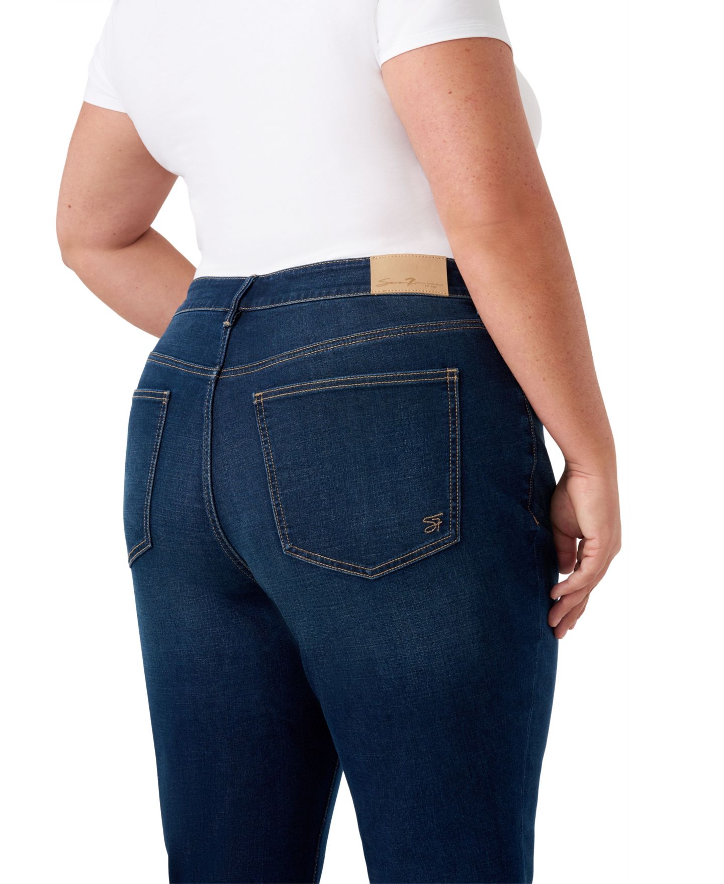 Женские джинсы Seven7 Plus Size Generation Flare, цвет: Тёмная варка — фото 5
