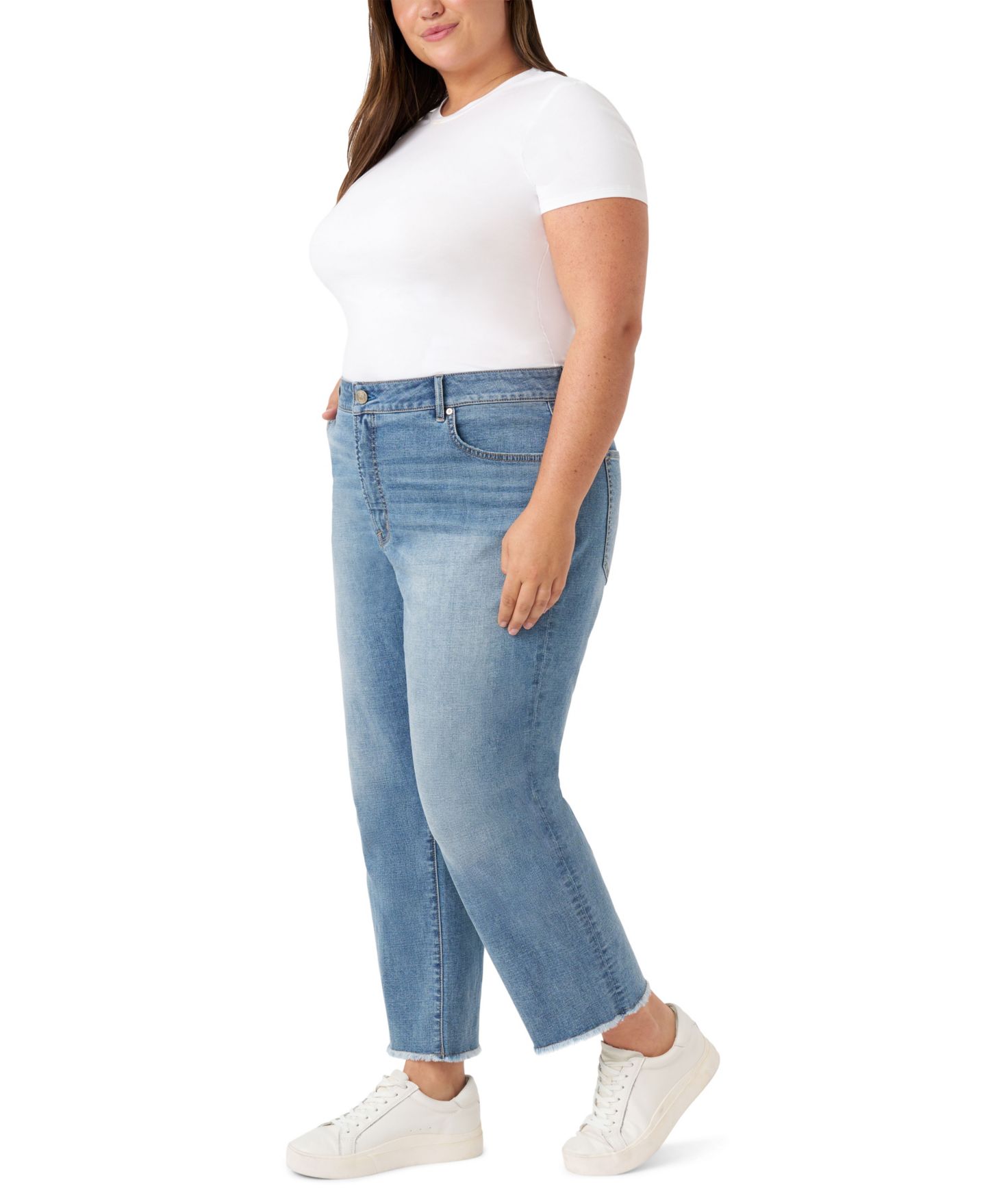 Женские джинсы Seven7 Plus Size Vintage Straight Ankle, цвет: Пустынный пыльная светлая варка — фото 2