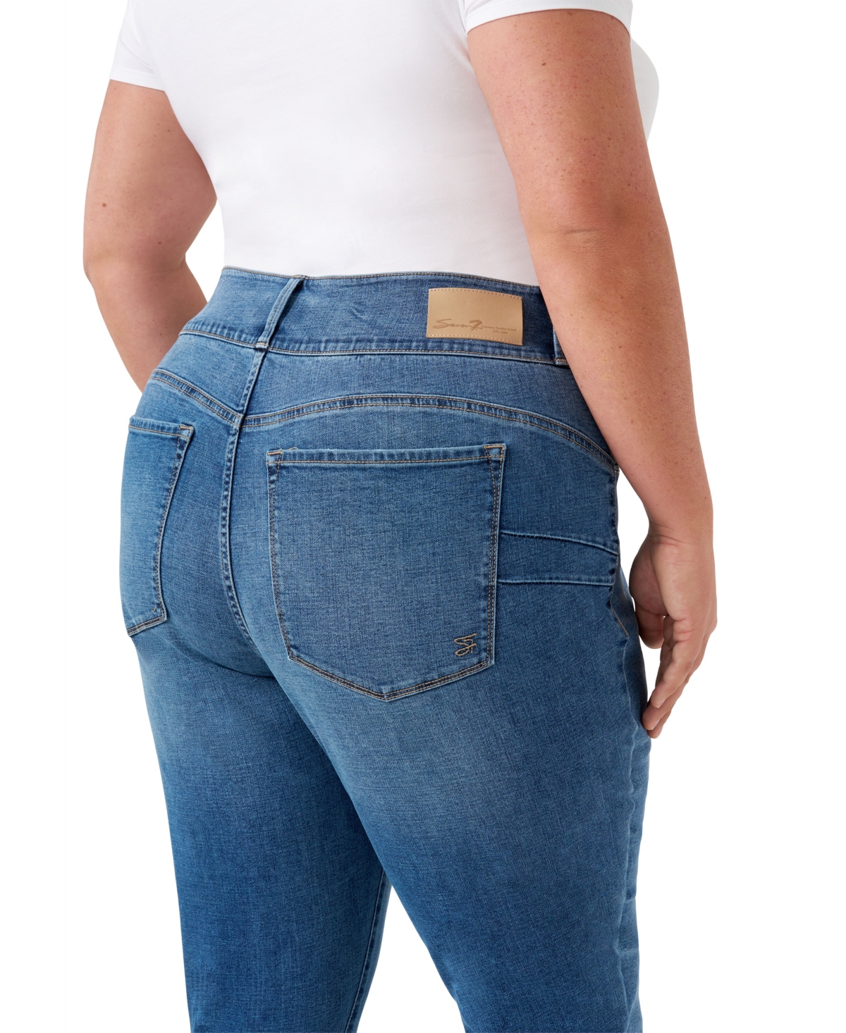 Seven7 Plus Size High Rise Curvy Legging Jeans In Blue