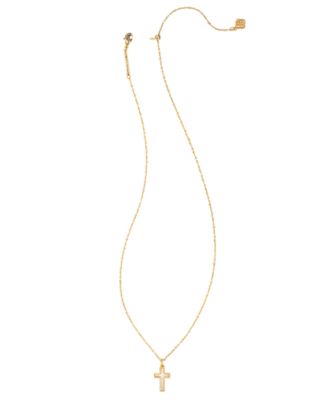 Kyocera Opal 14K Gold-Plated Boxed Cross Pendant Necklace