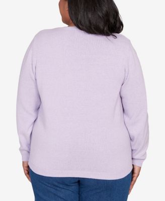 Plus Size Hilton Head Center Embroidery Accent Sweater
