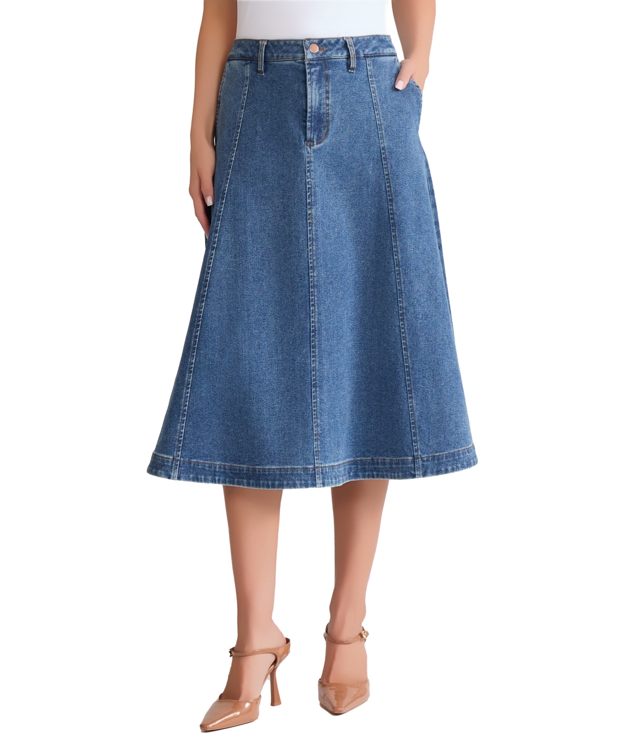 Jones New York Women's Pocket-Detail Midi Skirt