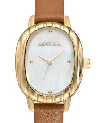 Timeless Texture Gold Plated Leather Watch, 70-110mm