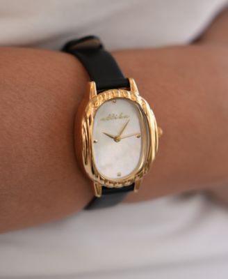 Timeless Texture Gold Plated Leather Watch, 70-110mm