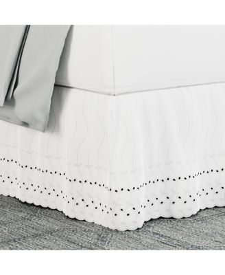 Ruffled Eyelet 14" Drop Bedskirt, King