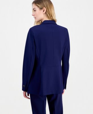 Women's Compression Faux Double-Breasted Blazer