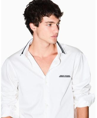 Men's Collar Tipping Woven Dress Shirt