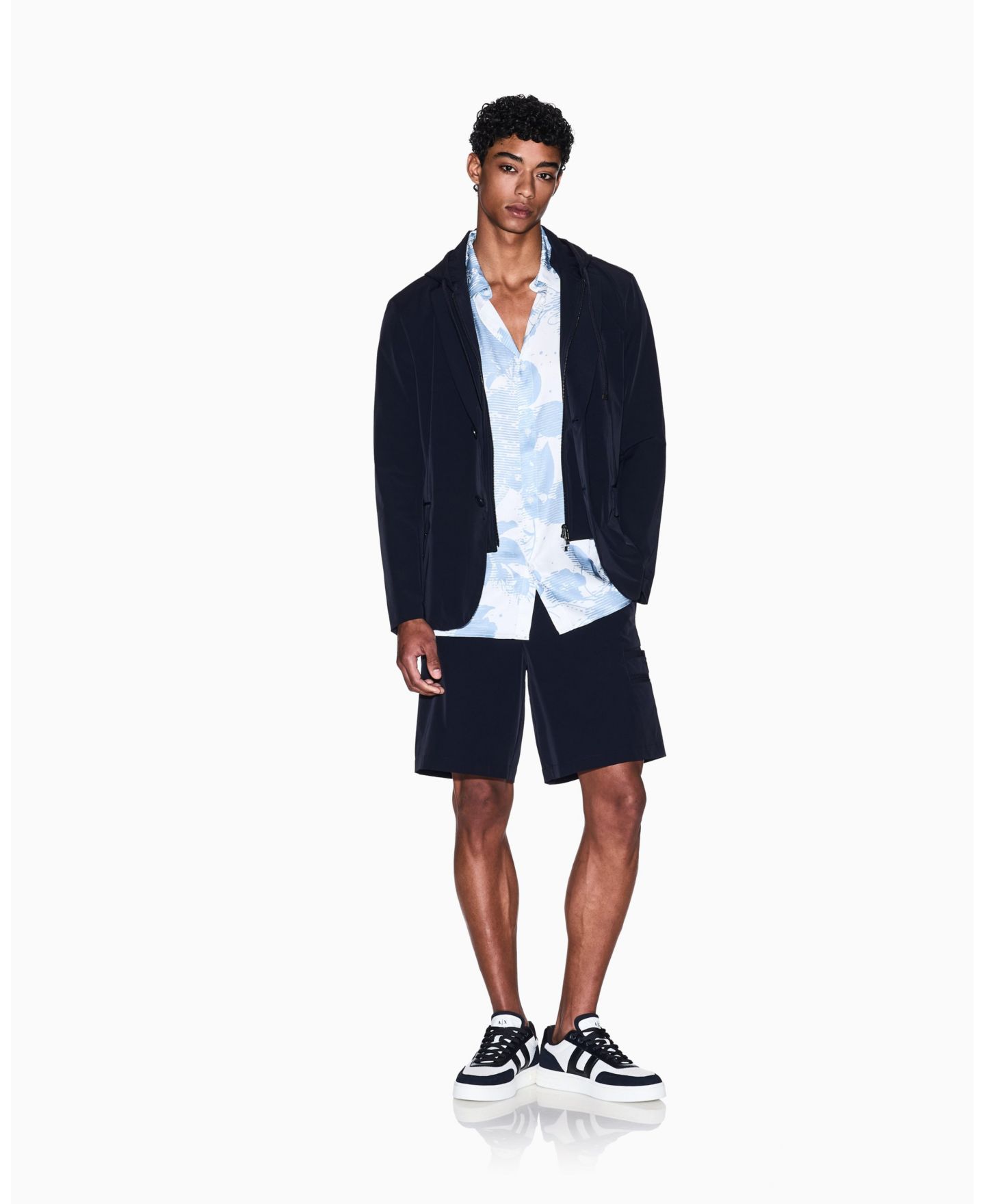 Мужской пиджак A|X Armani Exchange Stretch Nylon Blazer, цвет: Глубокий тёмно-синий — фото 2