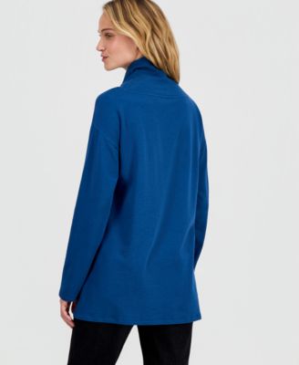 Women's Drapey Funnel-Neck Relaxed Tunic