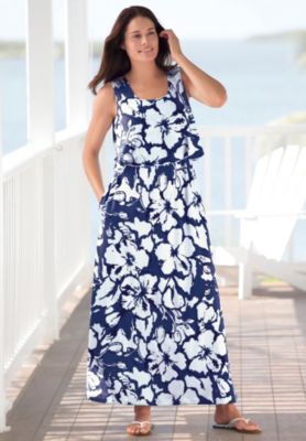 Plus Size Layered Popover Maxi Dress