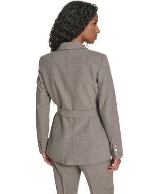 Women's Notch Collar Double Breasted Belted Jacket