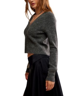 Women's V-Neck Cropped Cardigan Sweater