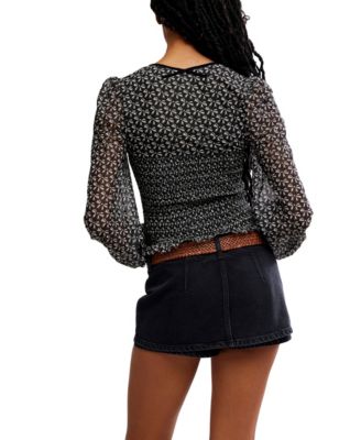 Women's Dottie Bow Printed Top