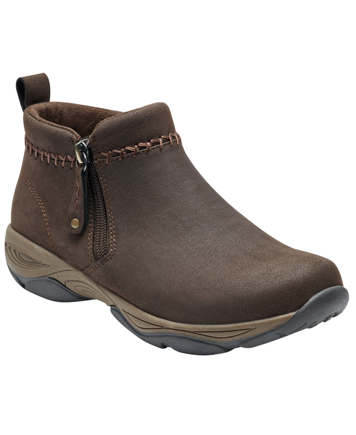 Easy Spirit Women's Madra Side Zip Water Repellent Booties In Brown