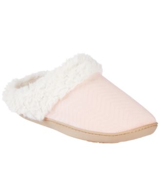 Women's Quilted Chevron Velour Slippers